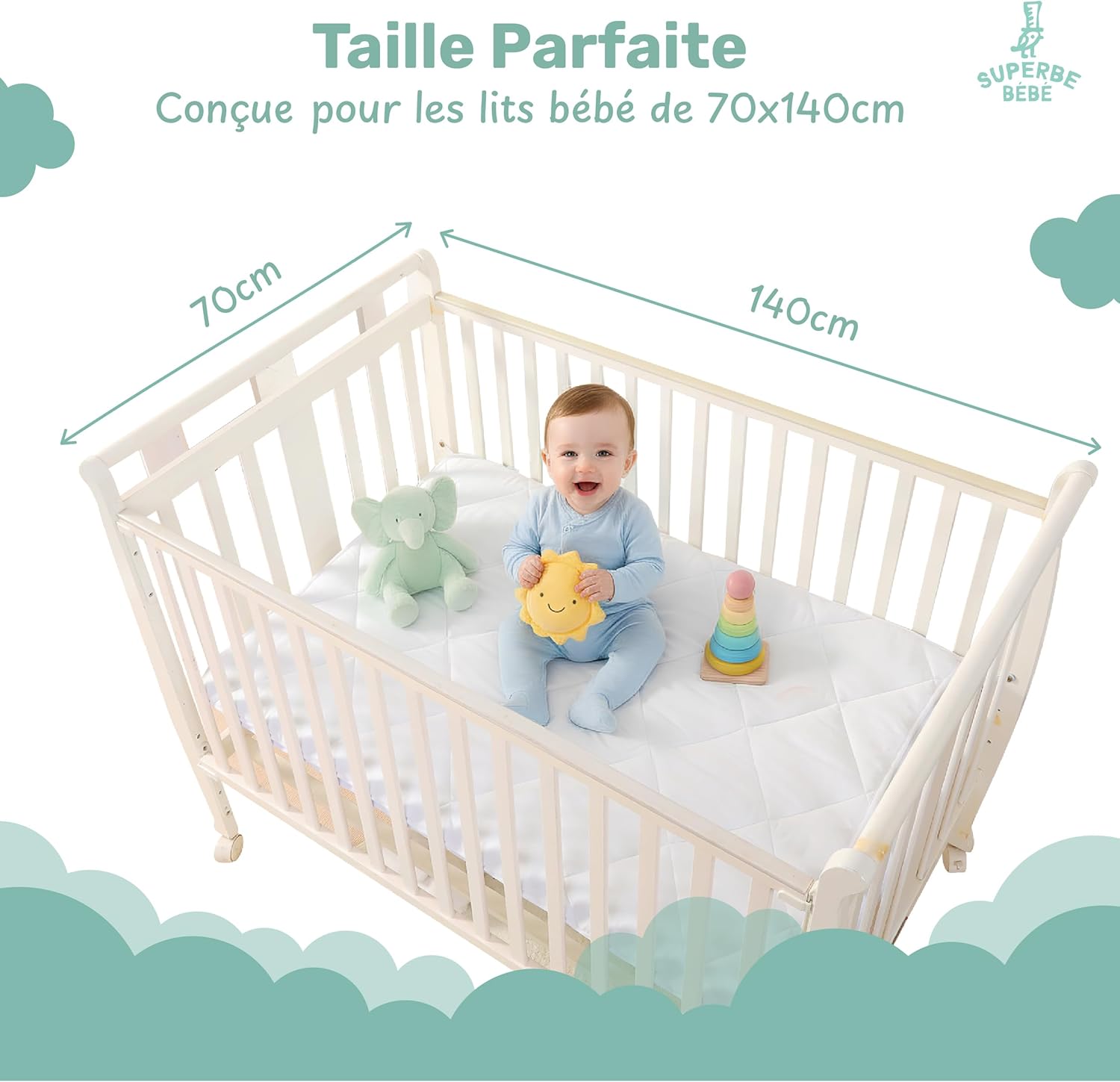 Thumbnail 2 de Couette bébé 100x135 cm pour lit