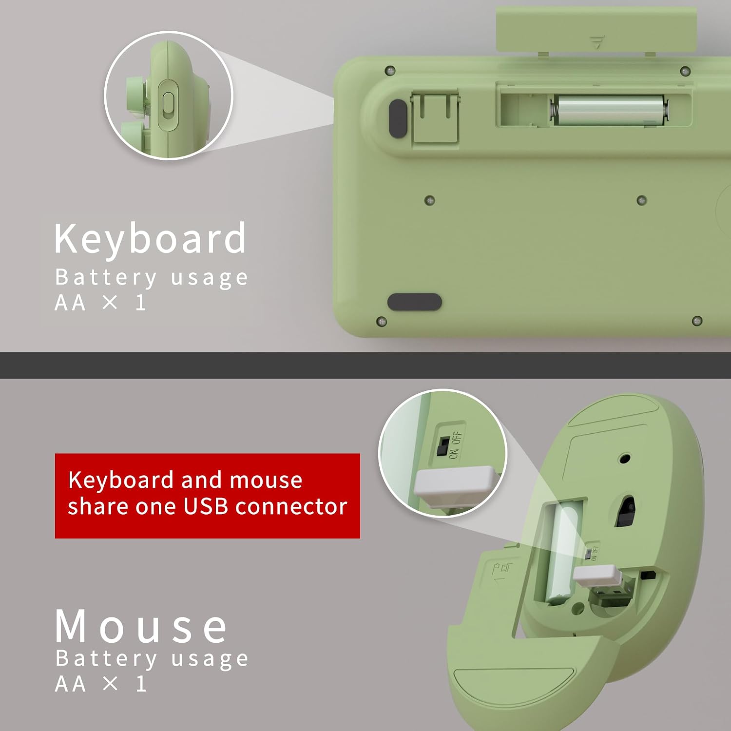 Thumbnail 5 de UBOTIE Colorful Wireless Keyboard & Mouse Combo