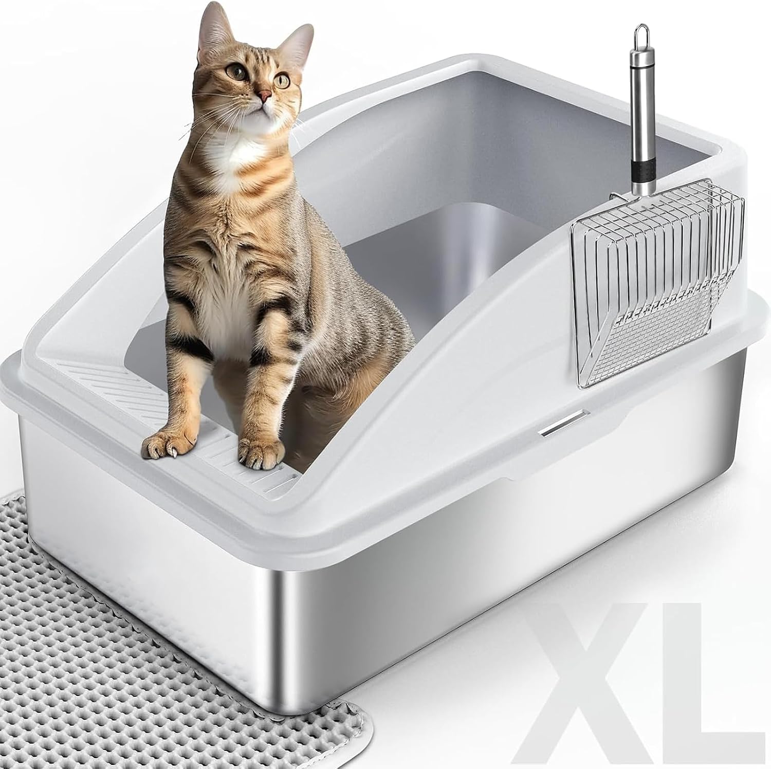 Detalle de FURTIME Katzenklo Edelstahl XXL 30 L 🐾