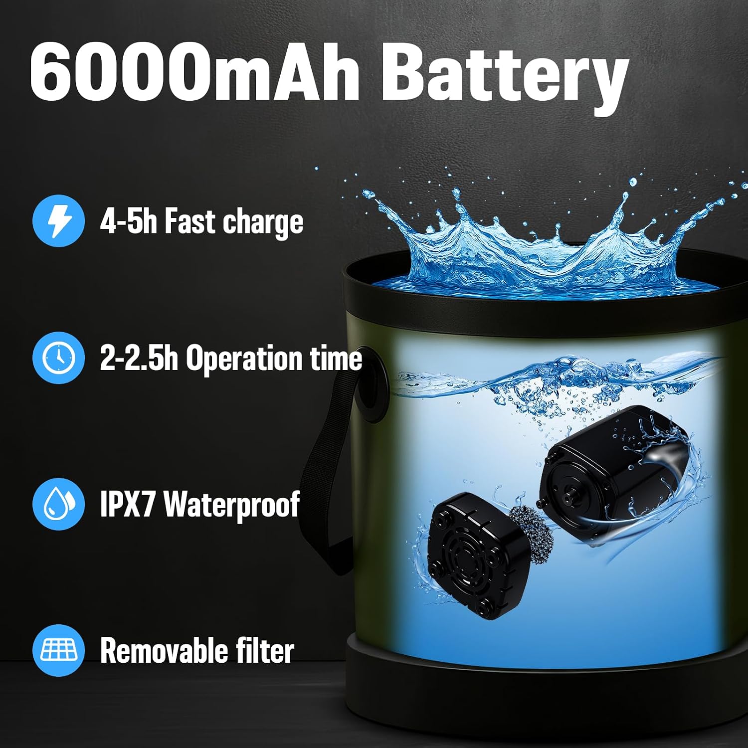 Thumbnail 4 de Portable Camping Shower with 6000mAh Pump