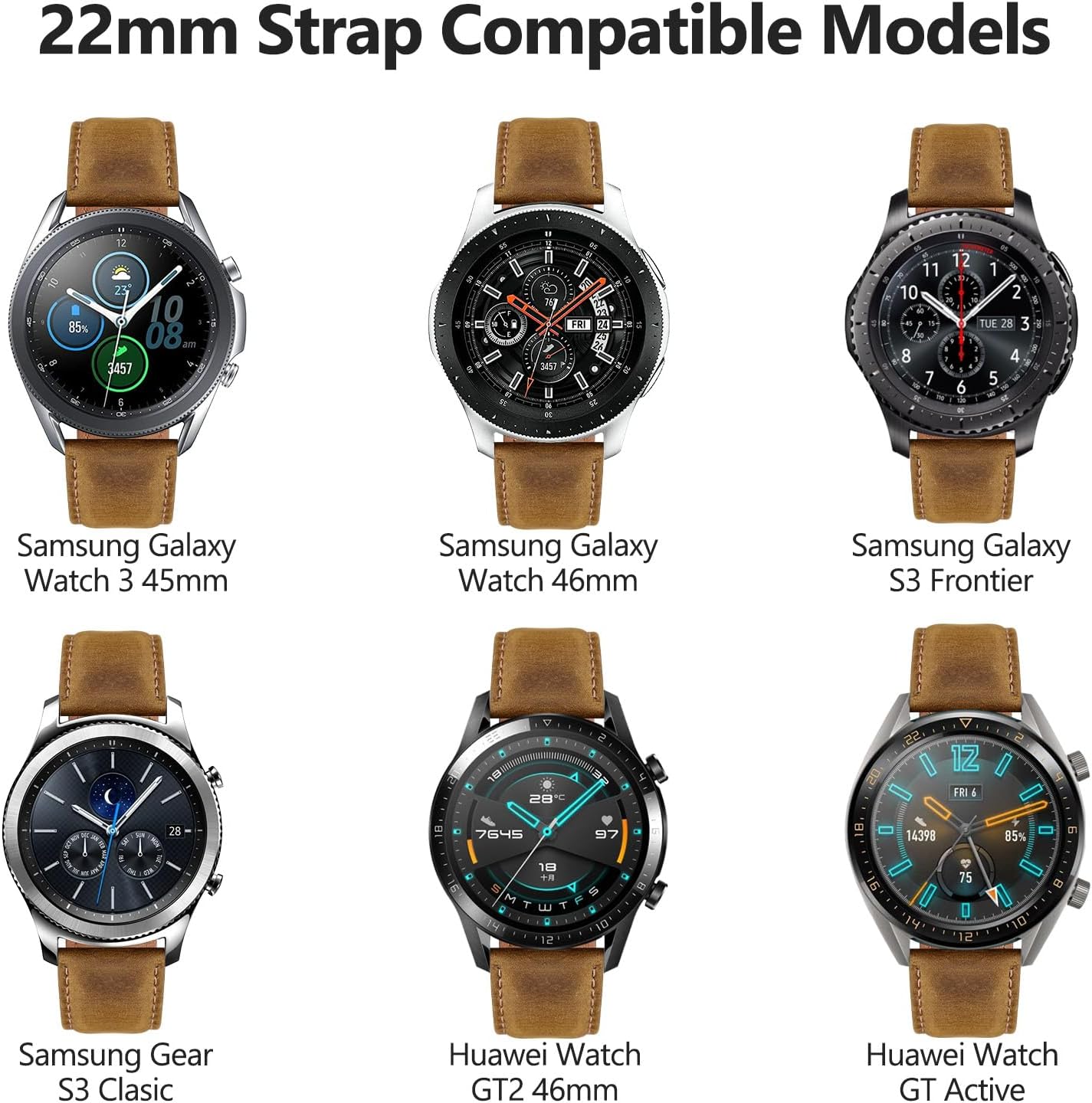 Thumbnail 2 de Tuocal 22mm Genuine Leather Strap for Galaxy Watch 3