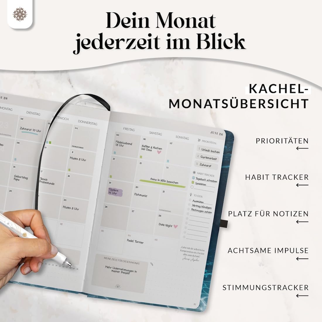Thumbnail 3 de Lebenskompass AQUA Kalender 2026 A5 Wochenplaner 📅