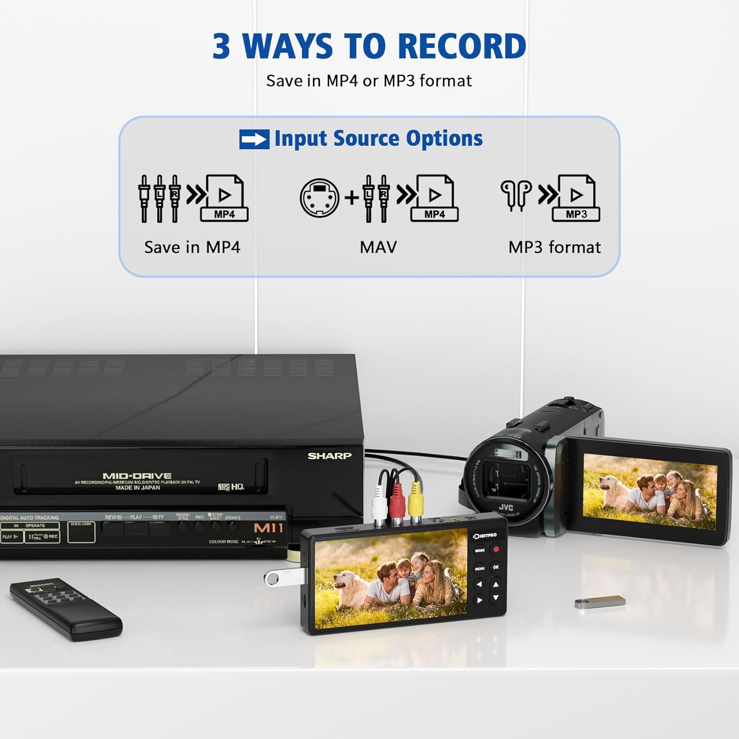 Detalle 2 de DigitPro VHS to Digital Converter 1080P 5”