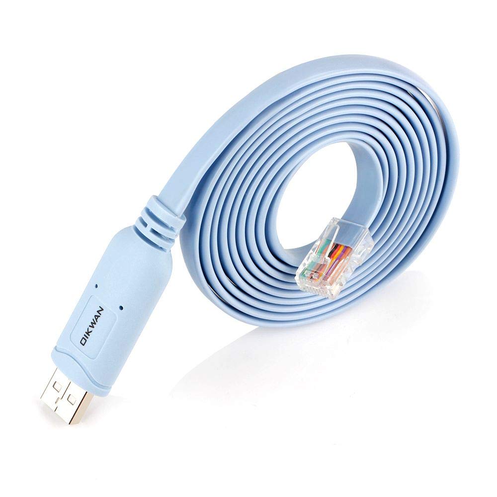 Detalle de OIKWAN USB-auf-RJ45 Konsolenkabel – 2er-Set für Router und Switches