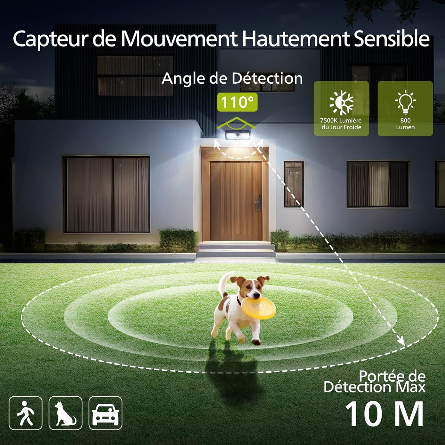 Thumbnail 3 de Philips Lampe Solaire Extérieur avec Détecteur (258 LED, 3 modes, étanche) – Lot de 2 pour jardin, clôture et garage