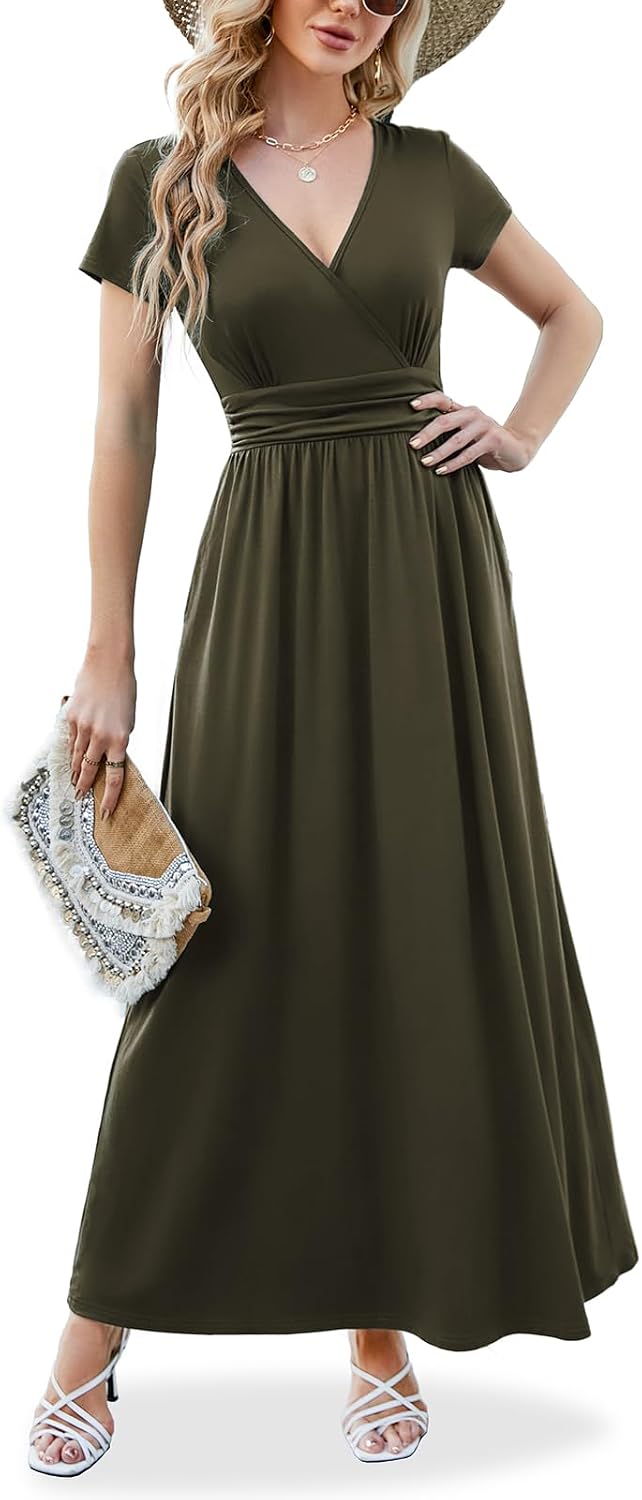 Thumbnail 6 de ANRILITA Maxi Dress for Women 2026 Wrap V-Neck Empire Waist with Pockets