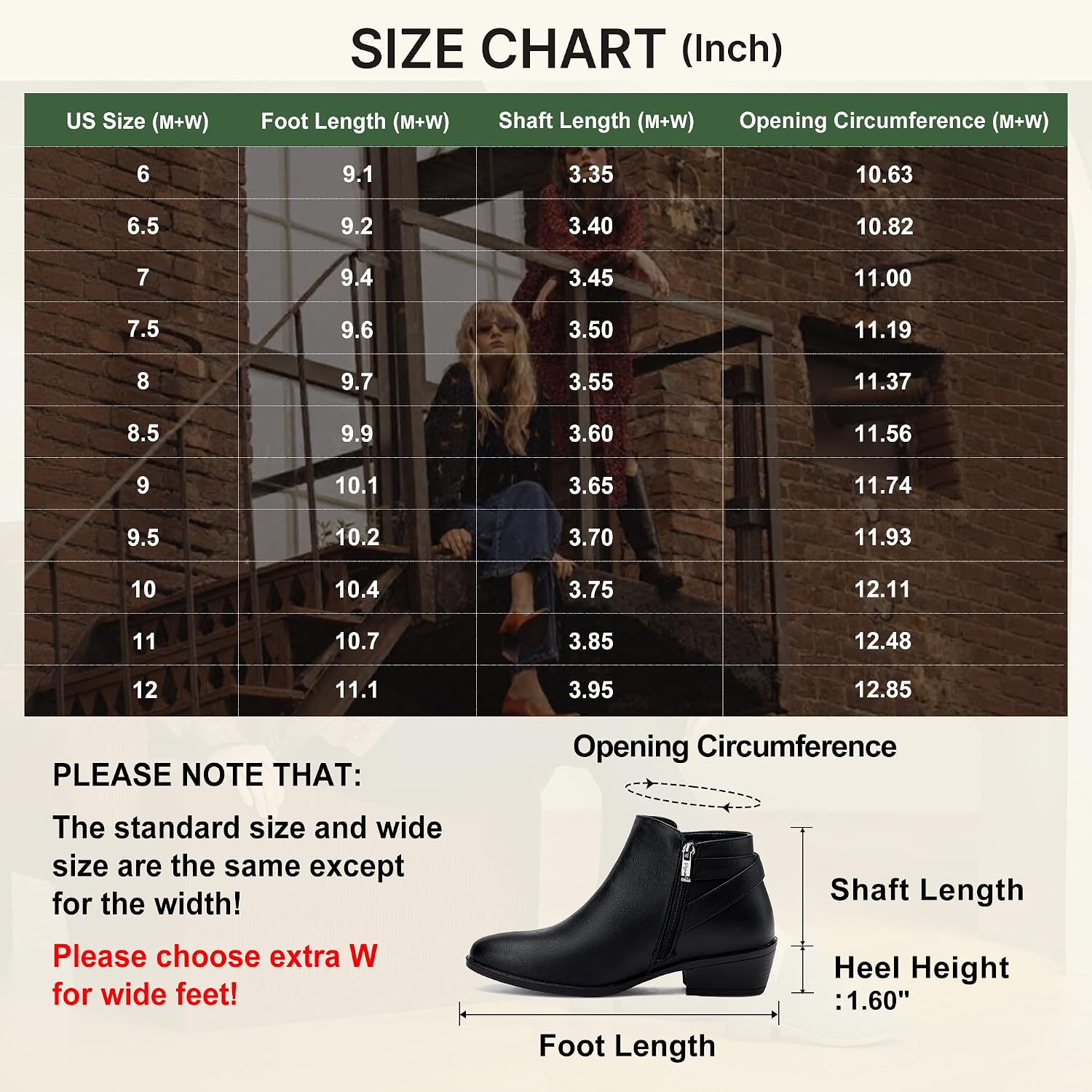Detalle 2 de Vepose 27751302889516 Women's Western Ankle Boots with Memory Foam