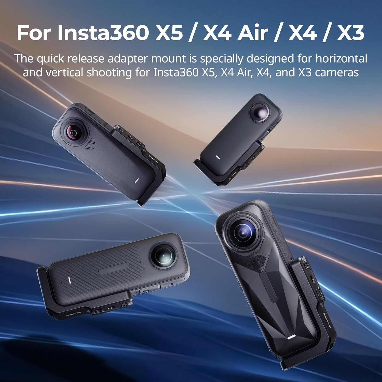 Detalle de Supporto verticale/orizzontale SMALLRIG per Insta360 X5/X4/X3 – sgancio rapido 1/4"-20 (5824)