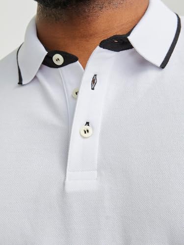 Detalle de Jack & Jones JJepaulos Polo Ss Noos Pls Camiseta Hombre White Detail:ps 4XL