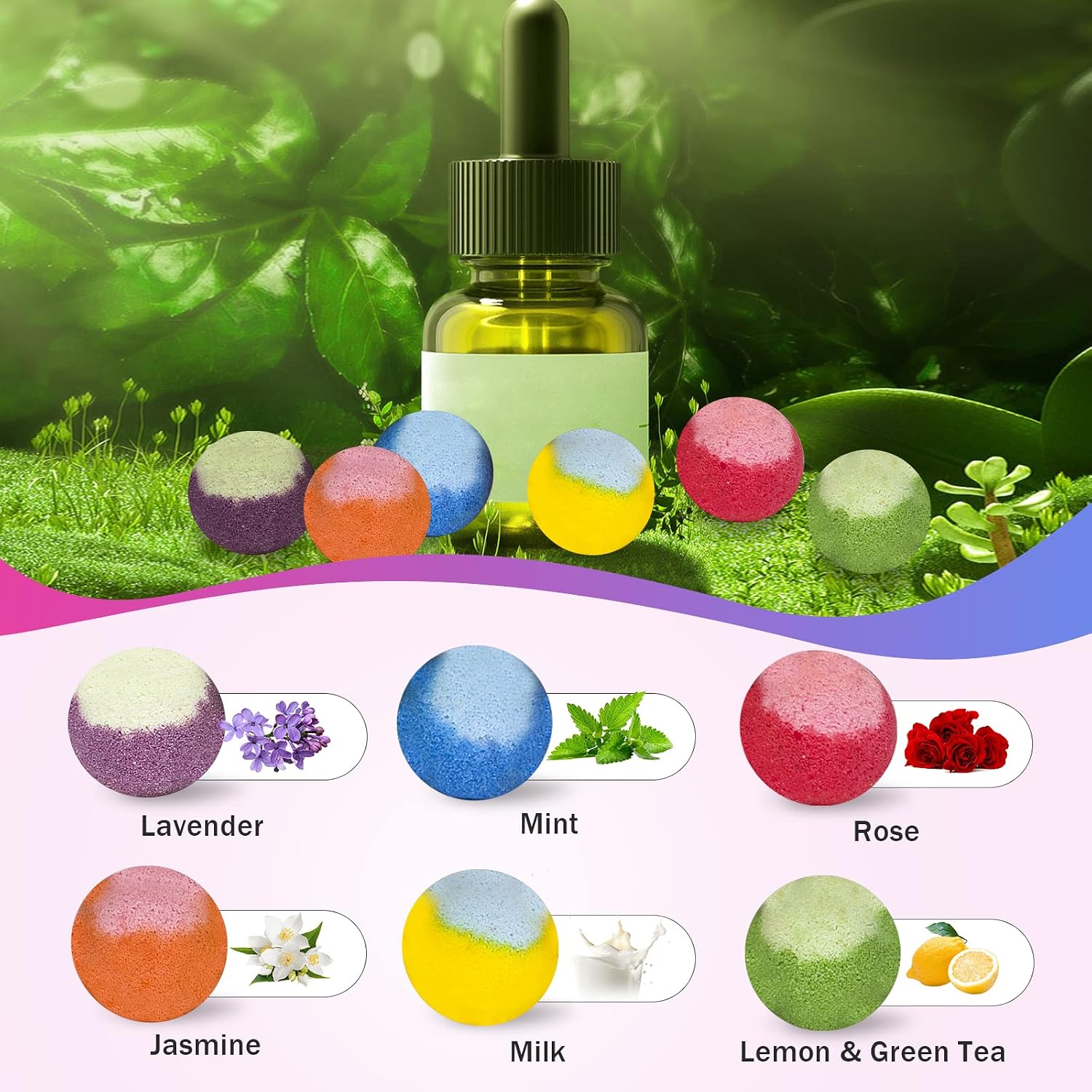Detalle de PickMora 30 Pcs Bath Bomb Gift Set – Natural Organic Mini Bath Bombs (6 scents, 30 pieces)