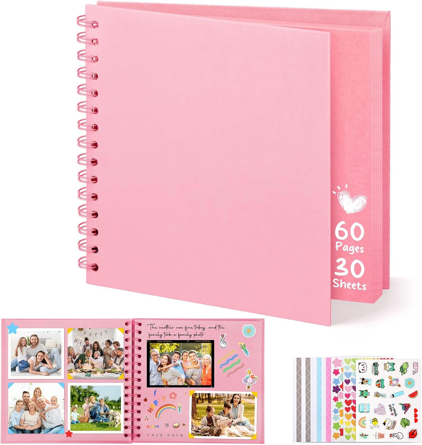 DazSpirit Fotoalbum zum Selbstgestalten 8 Zoll Rosa