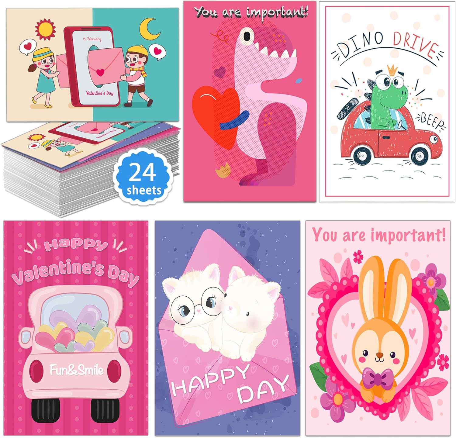 HSHFAMIIY Valentines Day Cards 24-pack 💌