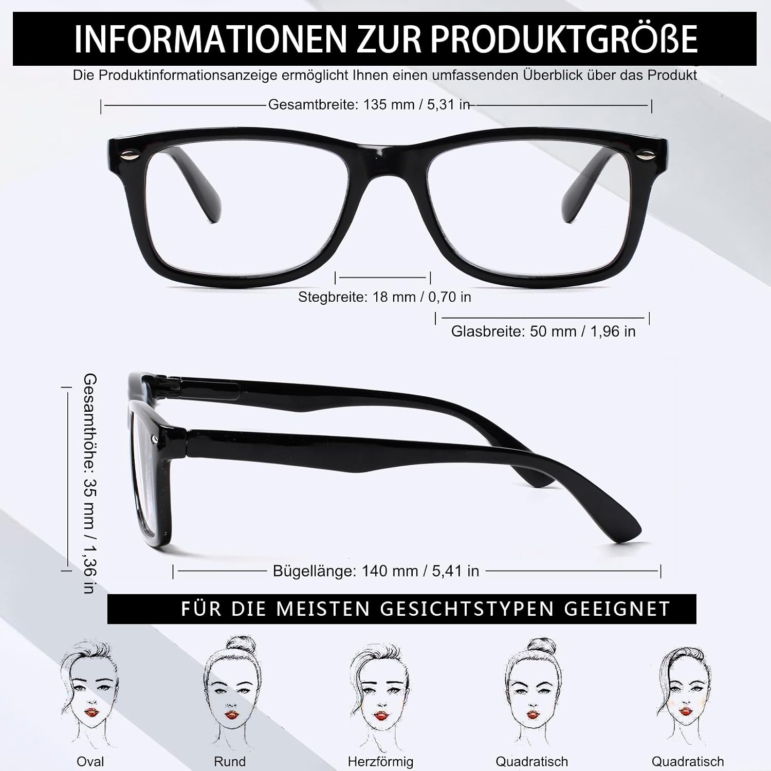 Detalle de COJWIS 5er-Set Lesebrille mit Blaulichtfilter – Federscharniere, UV400-Schutz, Kunststofffassung