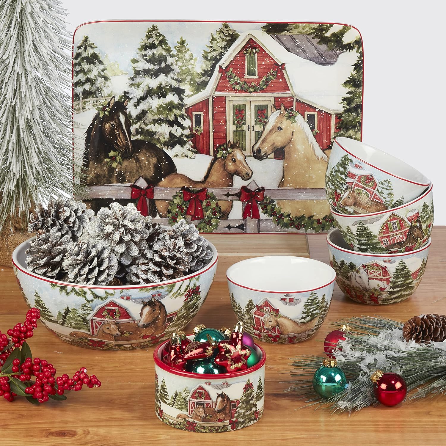 Thumbnail 5 de Certified International Homestead Christmas 16 oz Mugs (Set of 4) in Durable Earthenware