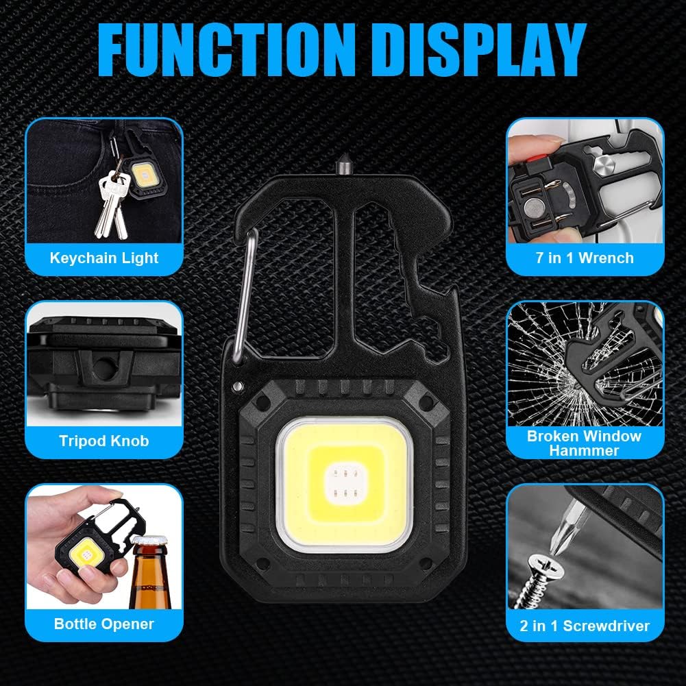 Thumbnail 3 de Flintronic Mini Lampada da Lavoro Portachiavi – 2 Pezzi COB LED 800 Lumen, ricaricabile