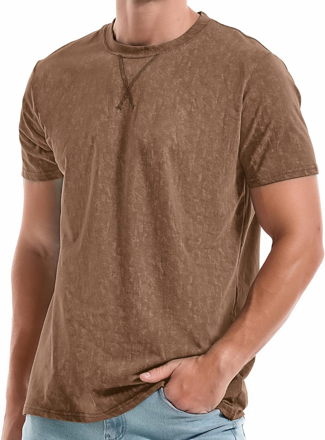 Thumbnail 6 de RONOMO Herren T-Shirt mit V-Ausschnitt für Casual-Looks