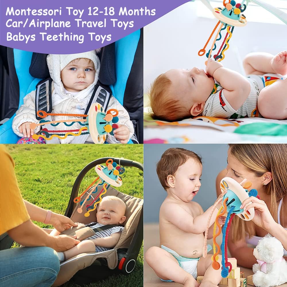 Thumbnail 4 de Jokooan Montessori Spielzeug für Babys – Multisensorisches Silikon-Motorikspielzeug mit Zugschnur (6–12 Monate)