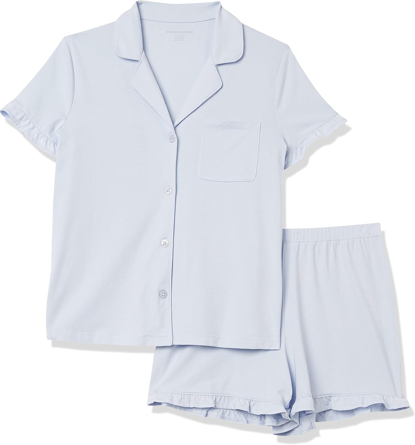 Thumbnail 4 de Amazon Essentials Damen Pyjama-Set aus Baumwollmodal mit Paspelierung & gekerbtem Kragen (Übergröße)