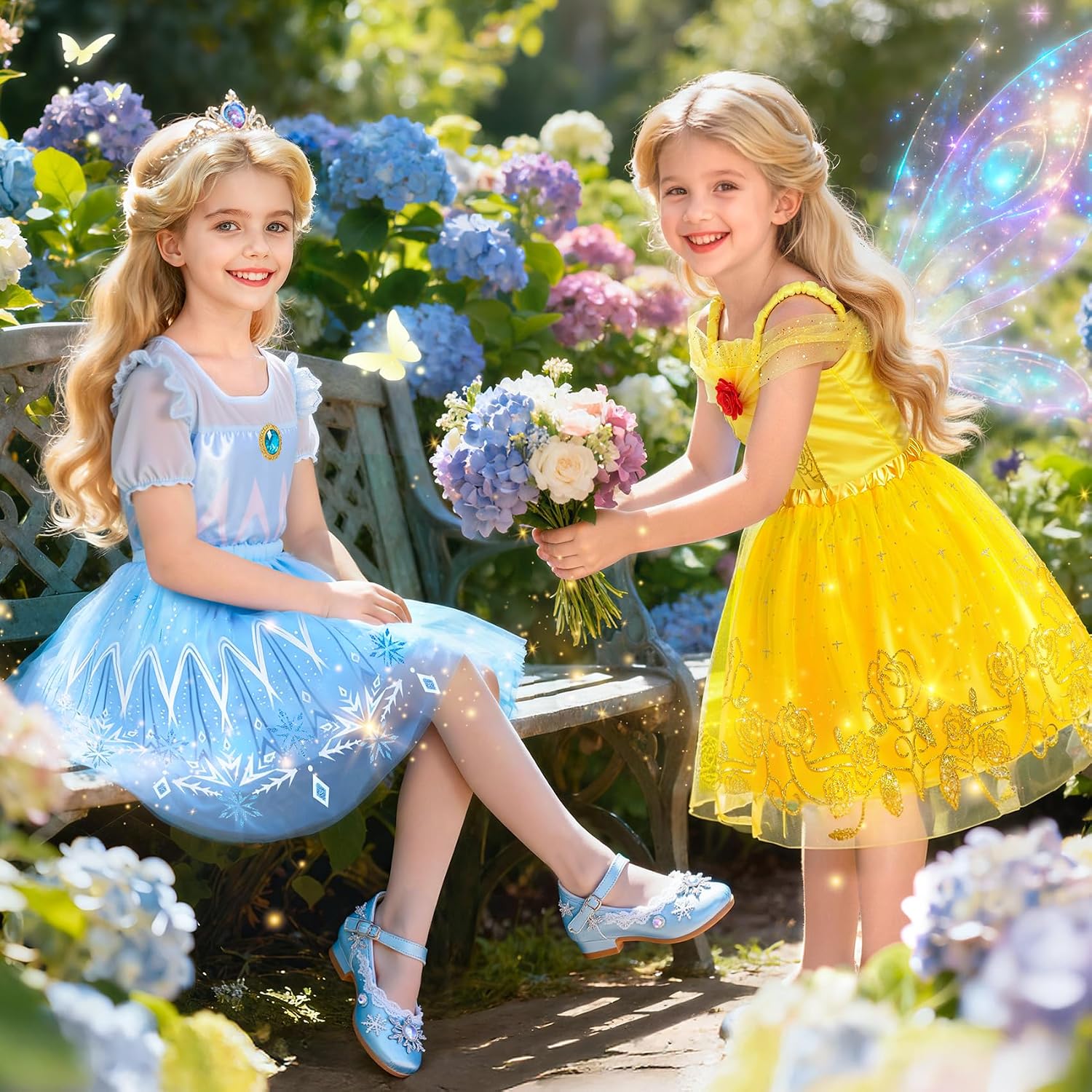 Detalle de Jeowoqao Princess Costumes for Girls (5-Piece Dress-Up Set) for Ages 3–6