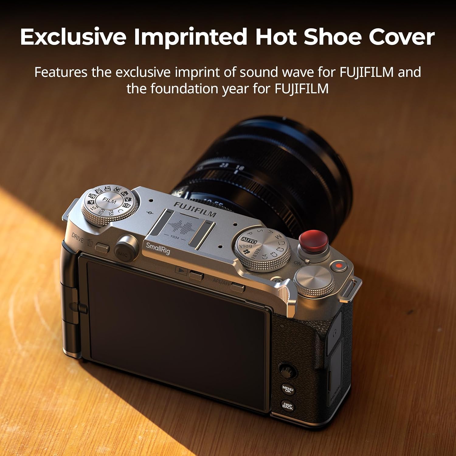 Detalle 2 de SMALLRIG Daumengriff mit Blitzschuhabdeckung für FUJIFILM X-M5 (Silber) – 4877B
