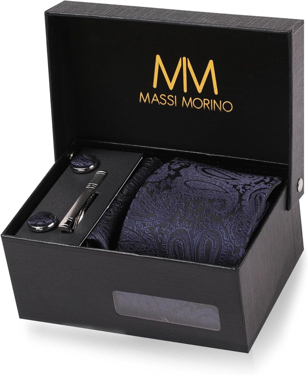 Massi Morino Cravatta elegante 5 in 1 con set regalo