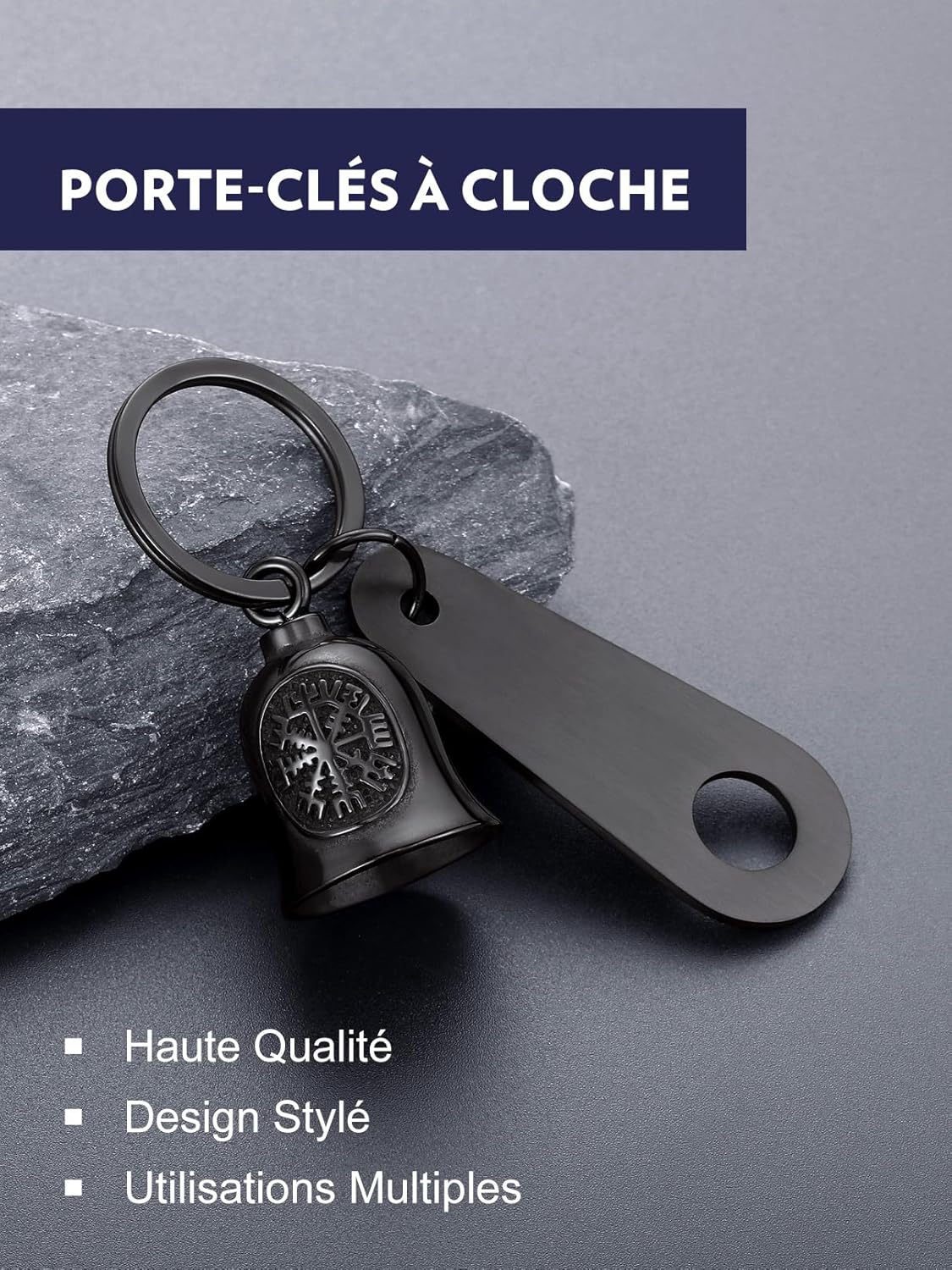Thumbnail 3 de Bandmax Clochette Moto Porte Bonheur en Acier Inoxydable – Cloche Guardian Bell Ange/Viking/Celtique
