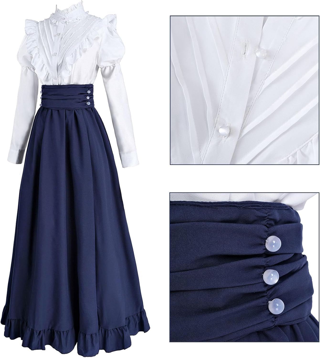 Detalle de Fiamll Mittelalter Kleid Renaissance Kostüm Damen Maxirock