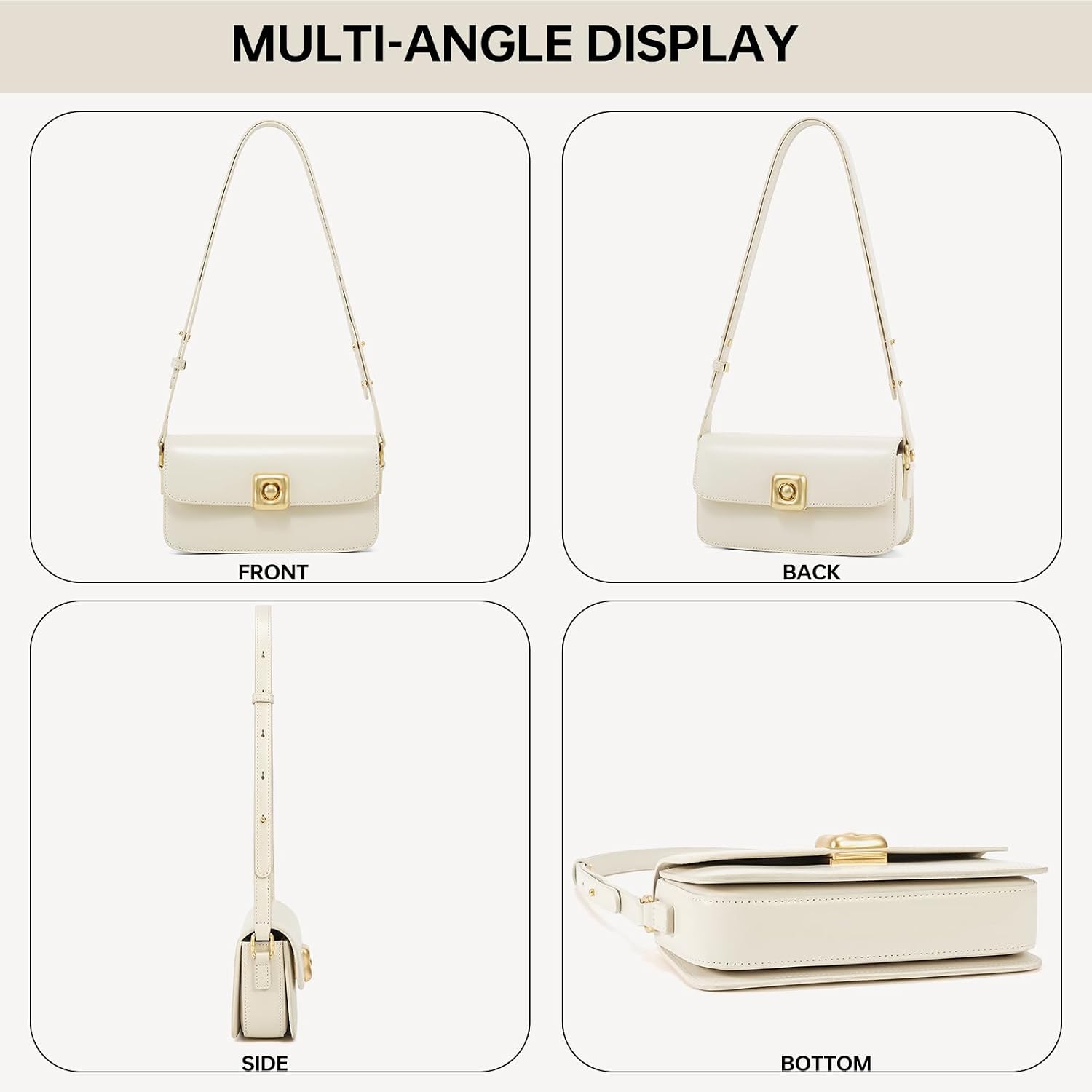 Detalle 2 de LA FESTIN Small Leather Shoulder Bag in Split Leather