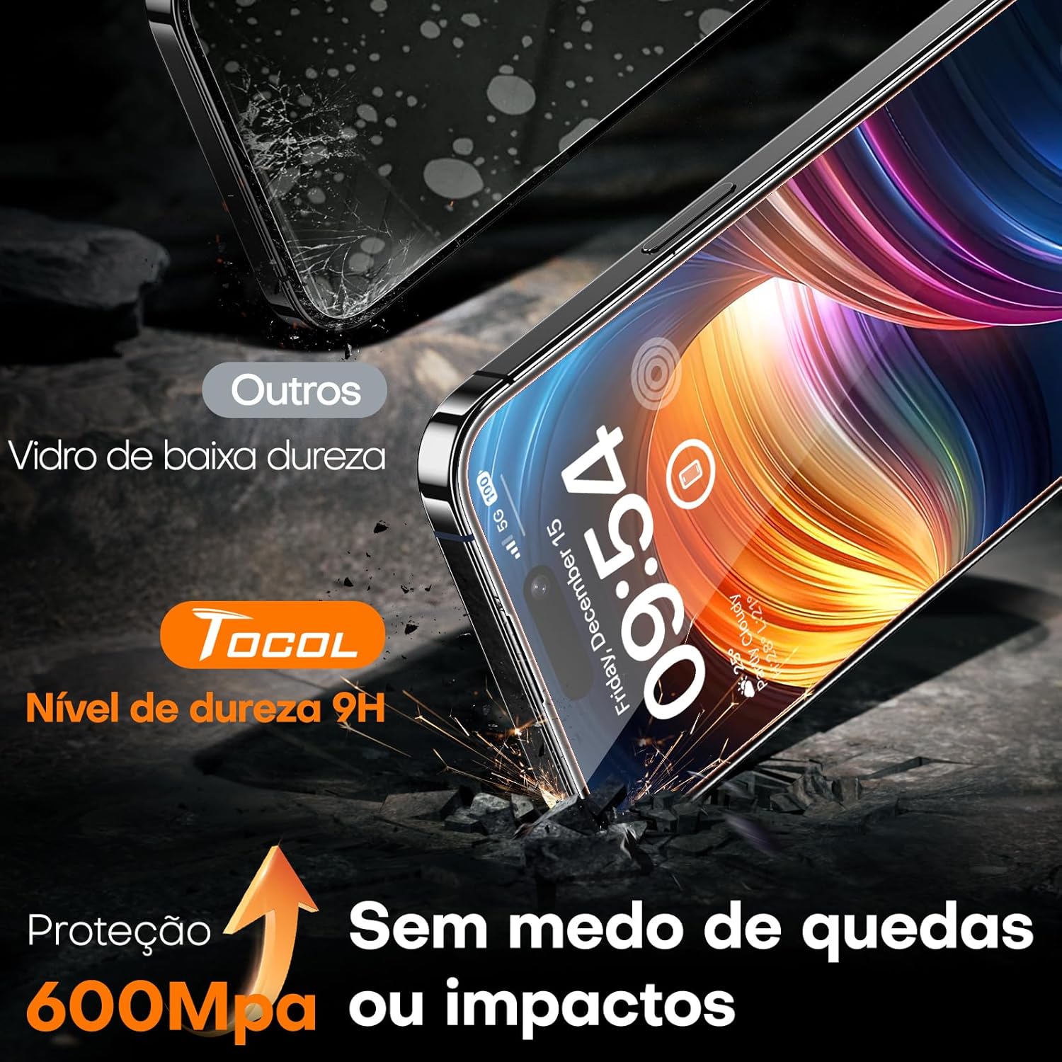 Thumbnail 6 de TOCOL iPhone 16 Tempered Glass Screen Protector 2-pack