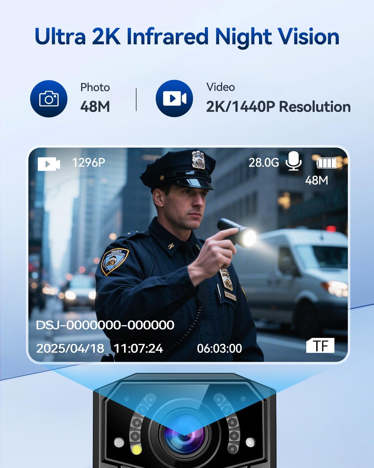 Thumbnail 4 de CAMMHD Z3-32G bodycam per forze dell’ordine: 1440P grandangolo 130° e visione notturna