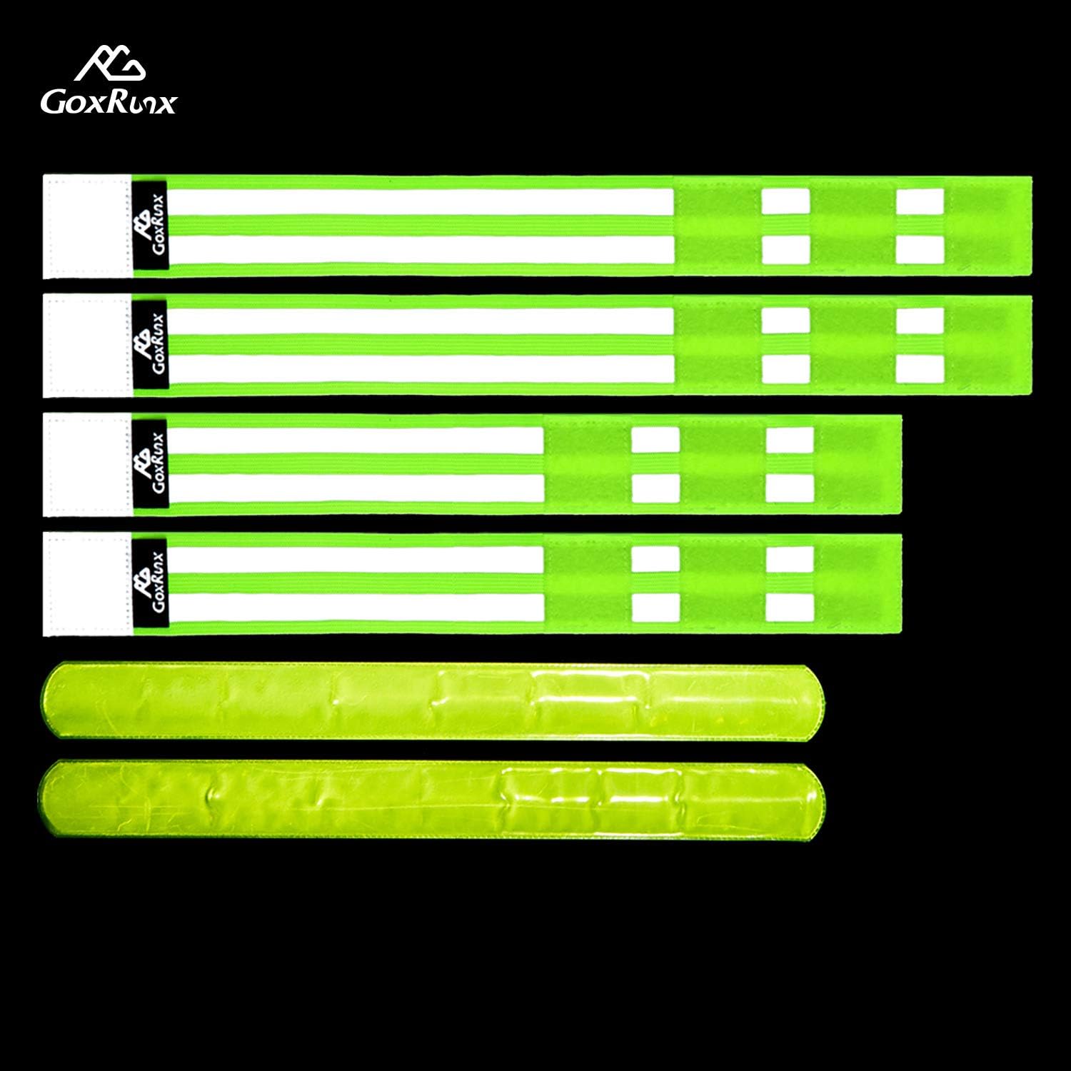 Detalle 2 de GoxRunx Reflective Bands 6-Pack, Adjustable Running Gear with Slap Bracelets