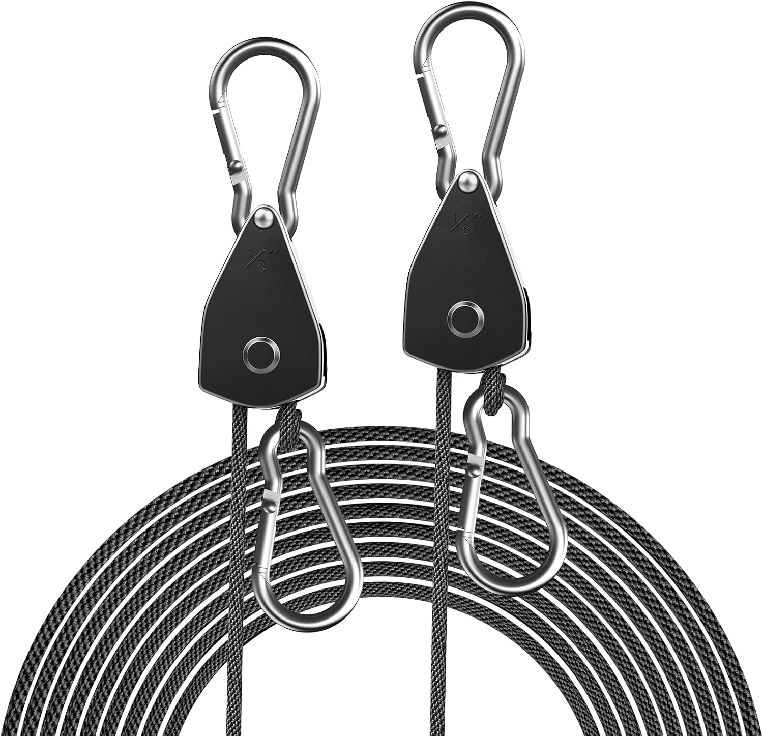 Detalle de STAYGROW SG-RH-2 Rope Hangers, 1/8-Inch, Ratchet-Adjustable, 2-Pack