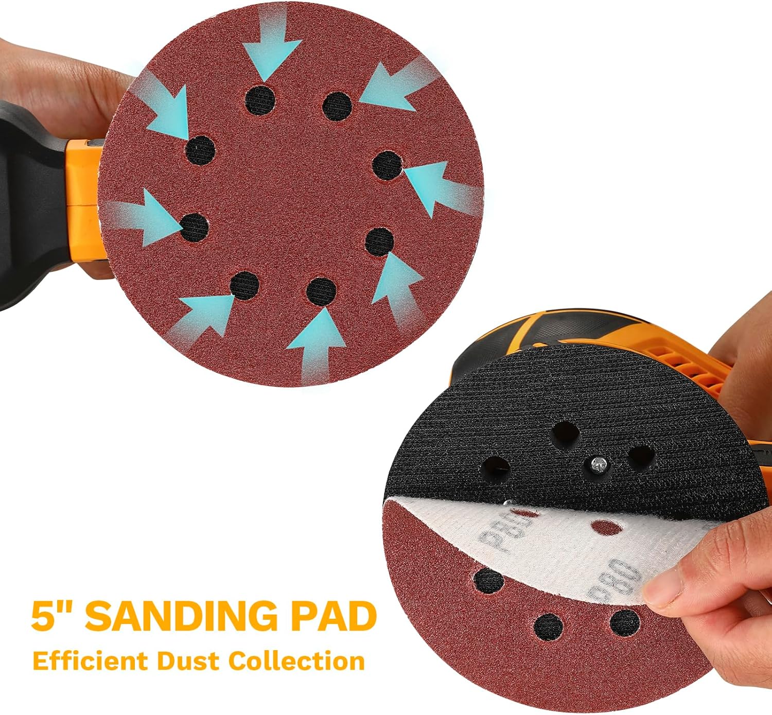 Detalle 2 de DEKOPRO Random Orbit Sander 300W โ 5-inch sander ๐