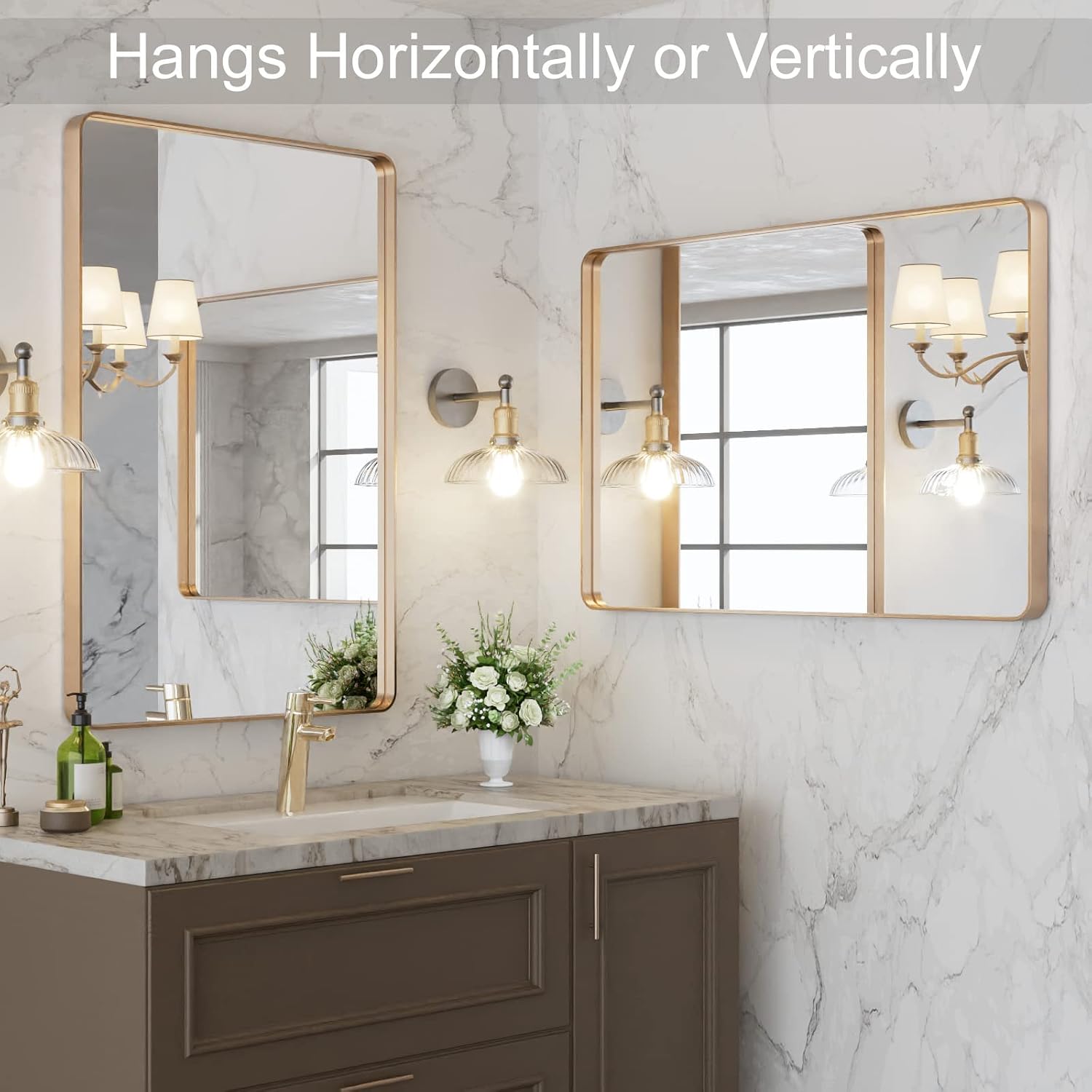 Thumbnail 6 de LOAAO 24 x 36 Brushed Gold Bathroom Mirror 🪞