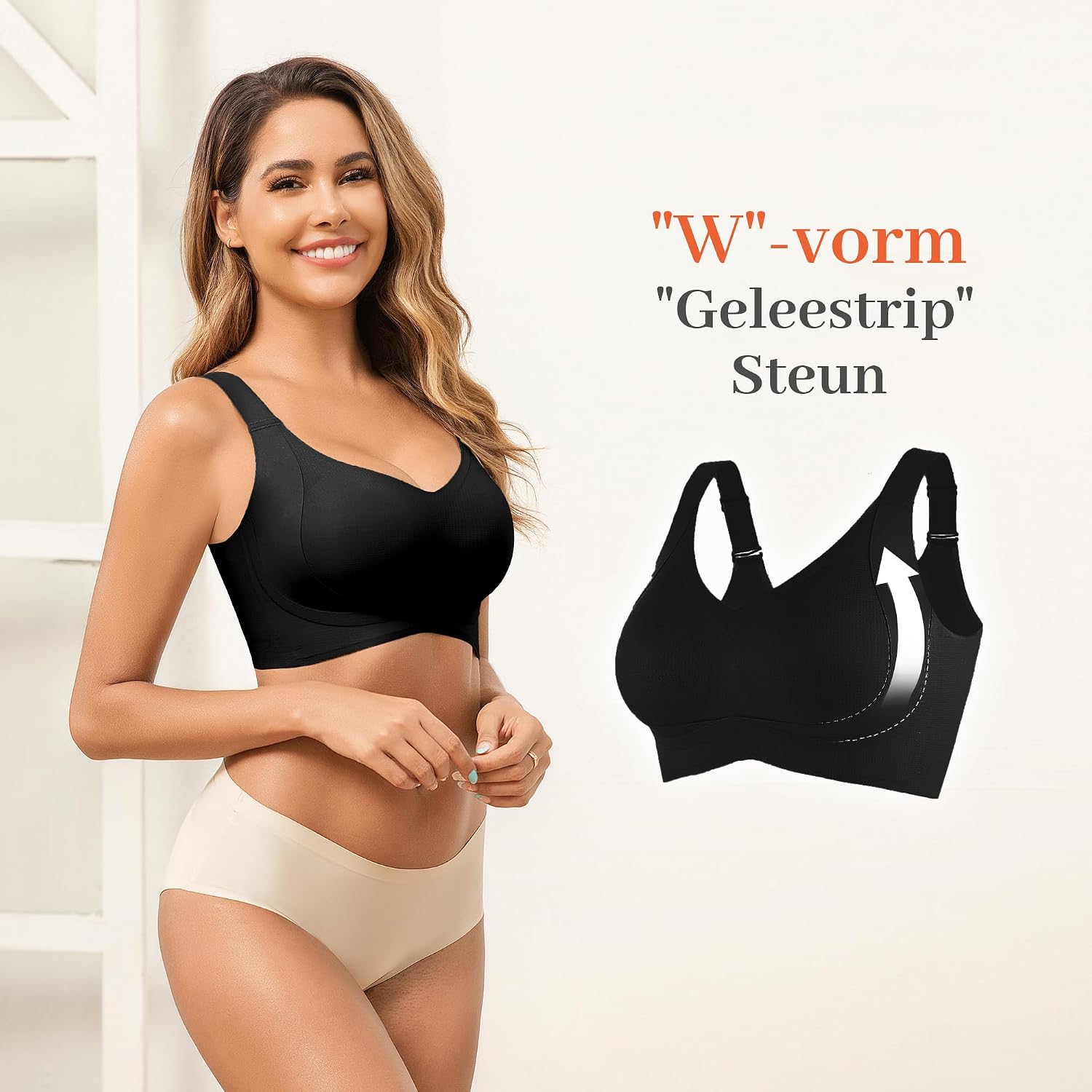 Detalle 2 de Fittingirls draadloze push-up minimizerbeha met volledige bedekking