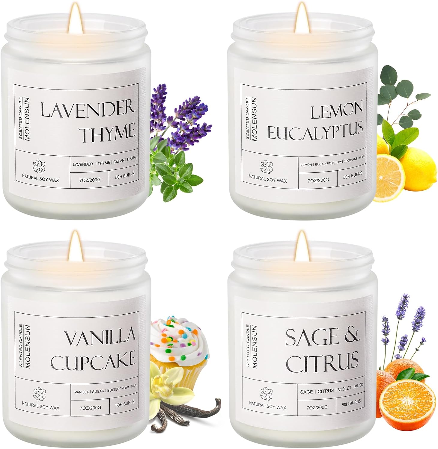 Thumbnail 6 de Molensun Vanilla Cupcake Scented Candle — 7 oz Soy Jar for Relaxation and Ambiance