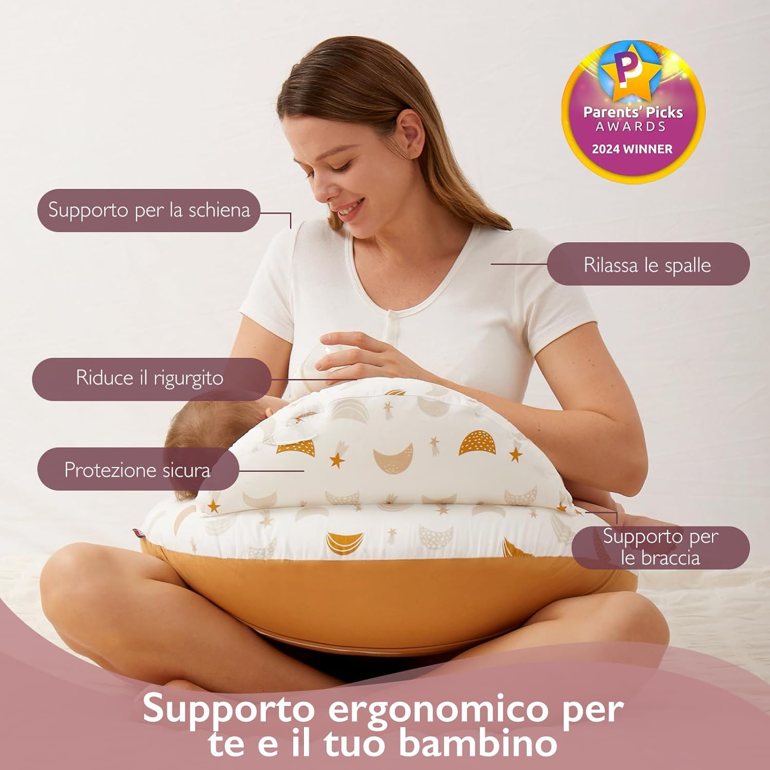Thumbnail 1 de momcozy Cuscino per allattamento con bordo di sicurezza: comfort ergonomico e versatilità