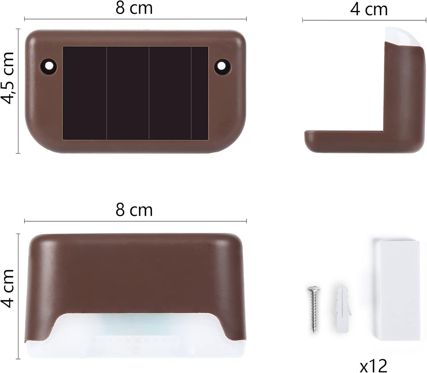 Thumbnail 6 de Solpex Solarleuchten-Set außen, 12 Stück – Braun, wasserdicht, Warmweiß