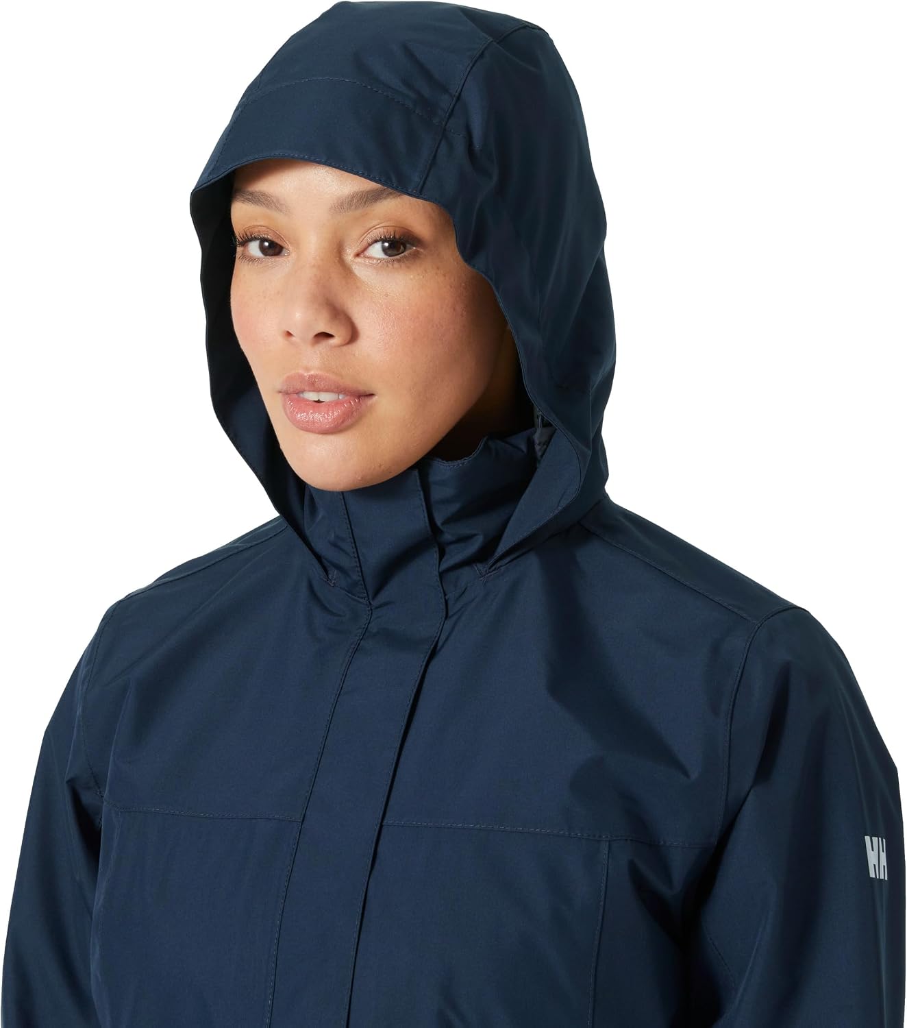Detalle de Helly Hansen Damen Aden Lange Regenmantel – wasserdicht, atmungsaktiv und elegant