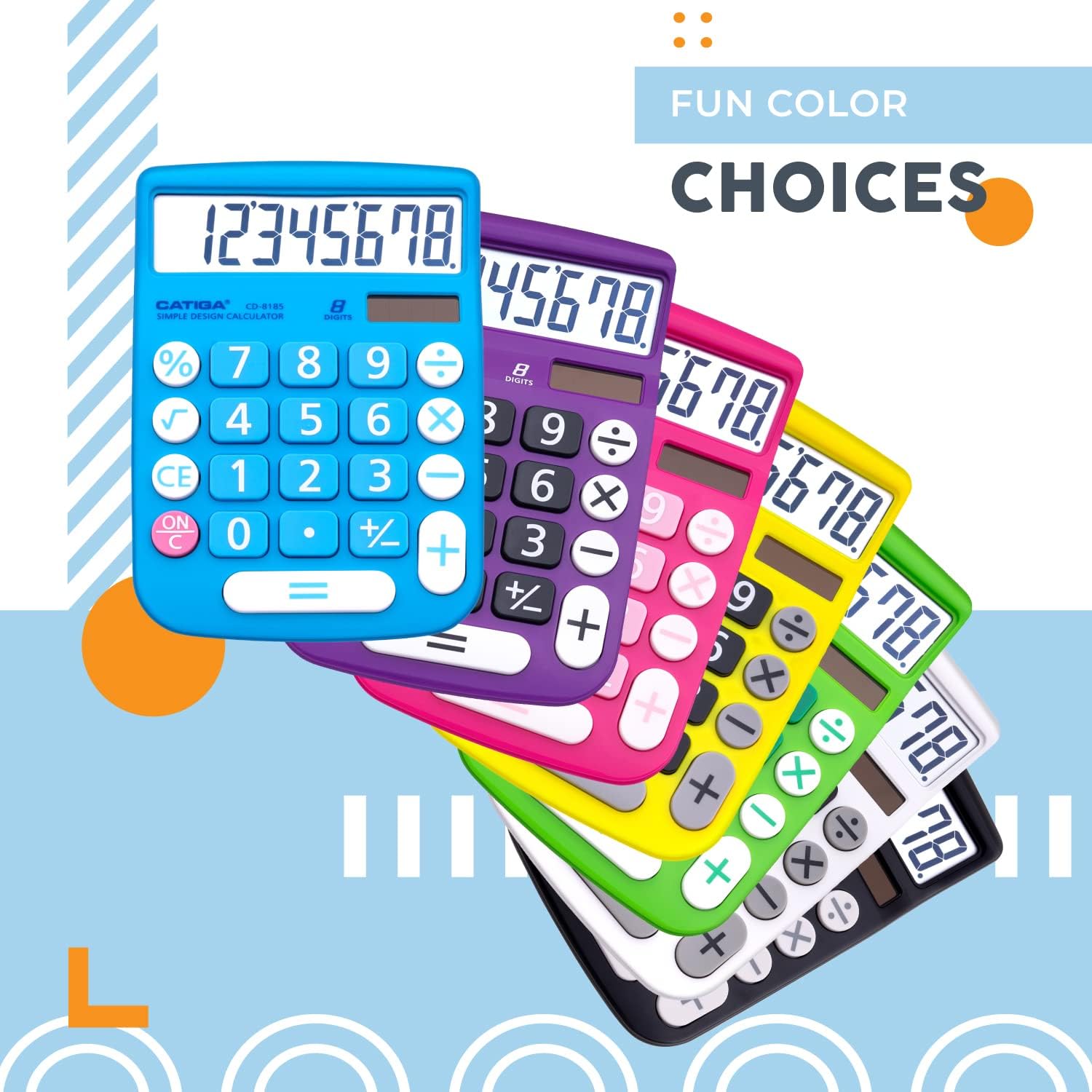 Thumbnail 6 de CATIGA Desktop Calculator 8-Digit with Solar Power and LCD Display (CD-8185)