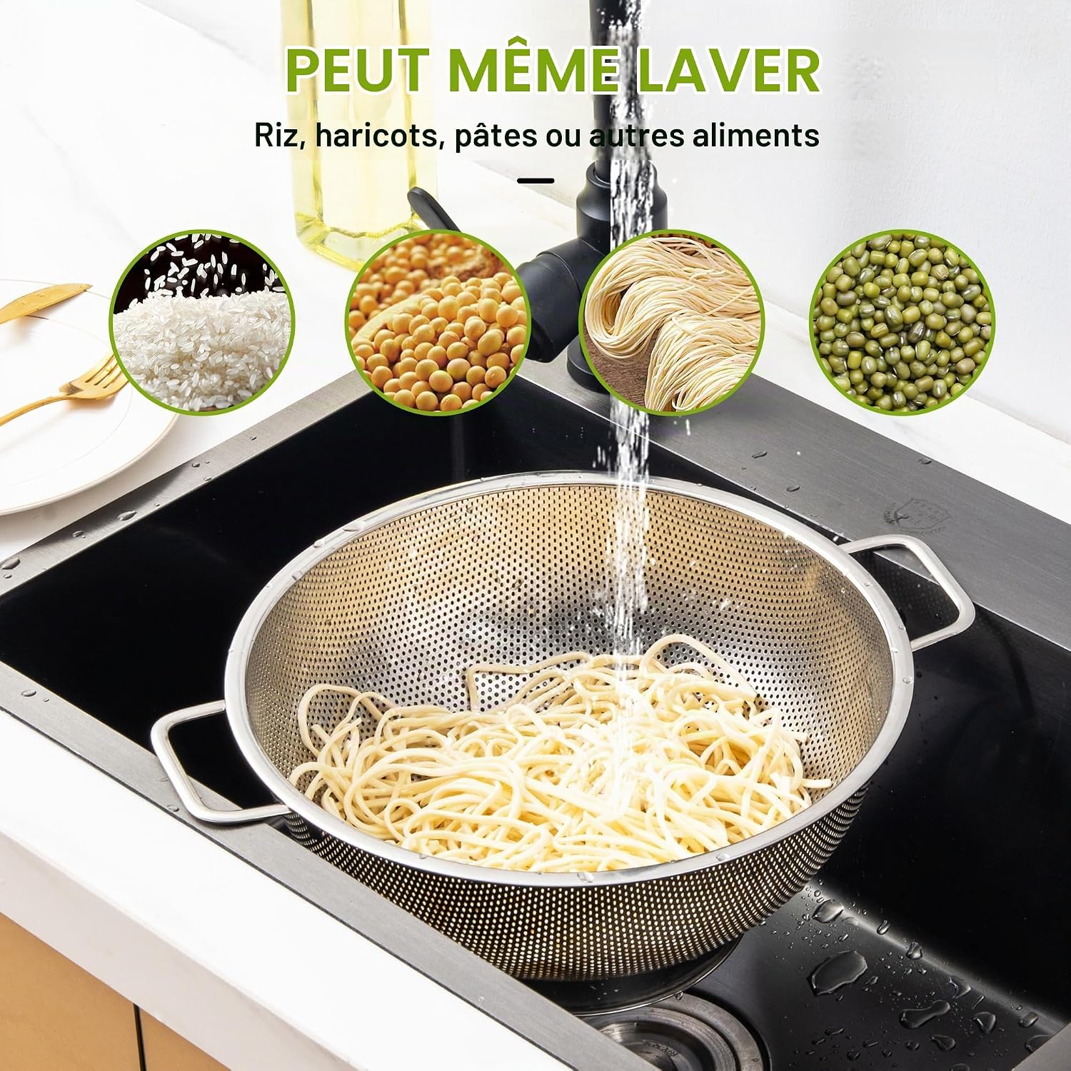 Detalle 2 de YC Kitchen LSL-BXG-22.5CM-DE vergiet in roestvrij staal, 3 liter
