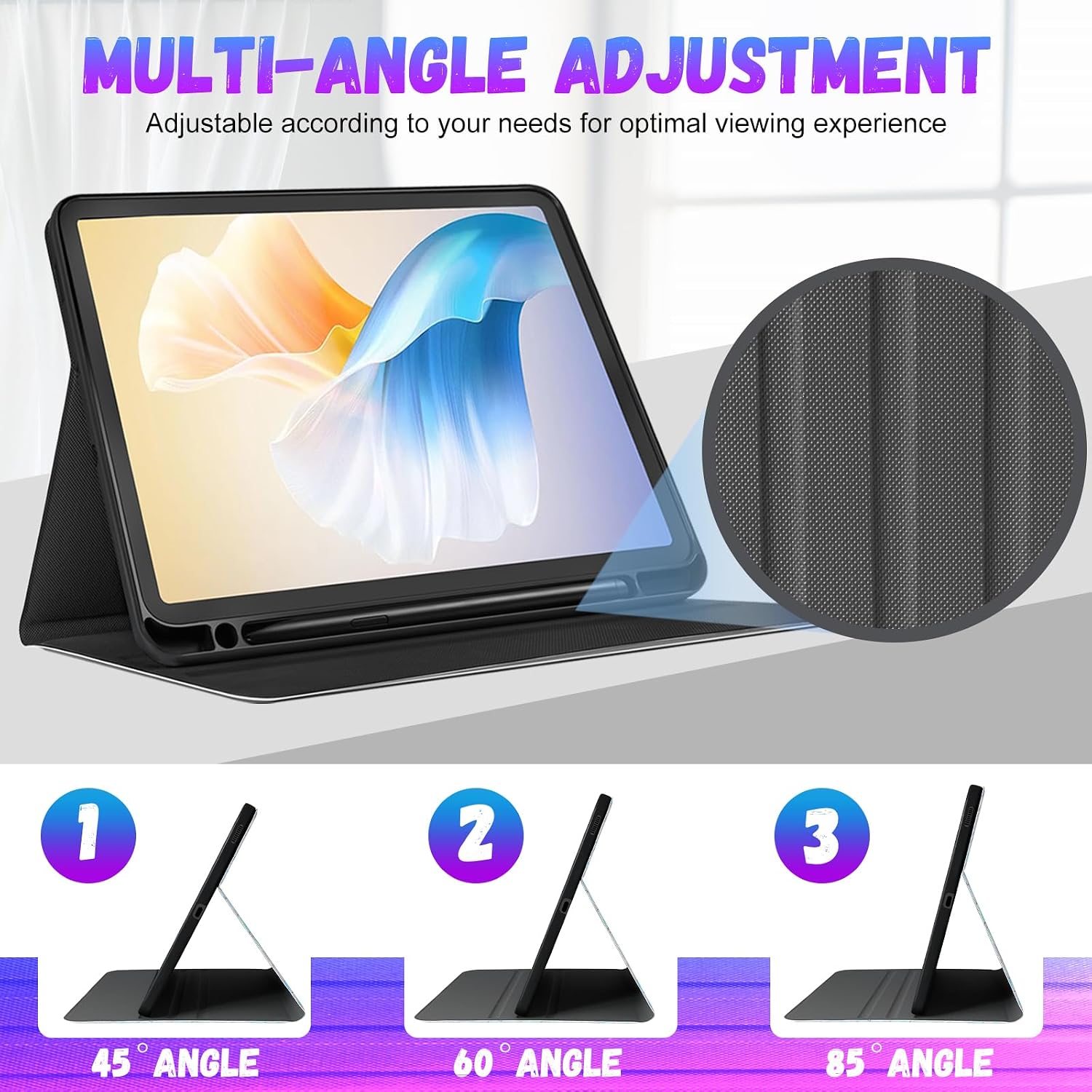 Detalle de SurgeCraft Flower Kawaii Folio Case for Samsung Galaxy Tab S6 Lite 10.4 Inch