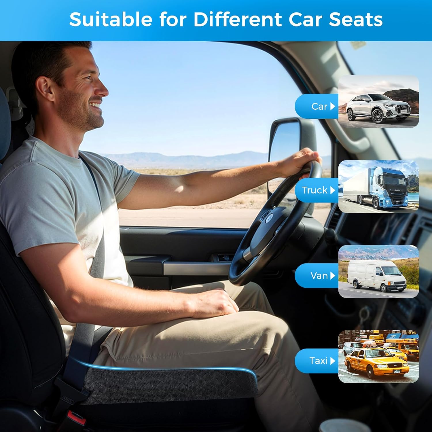 Thumbnail 4 de Niceeday Car Seat Cushion: U‑Shaped Memory Foam Seat Pad for Long Drives