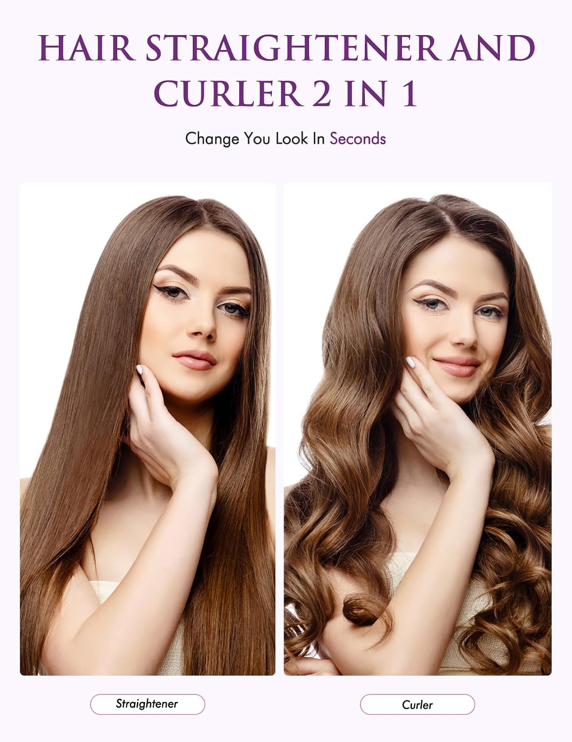 Detalle 2 de LANDOT 2-in-1 Hair Straighteners and Curler