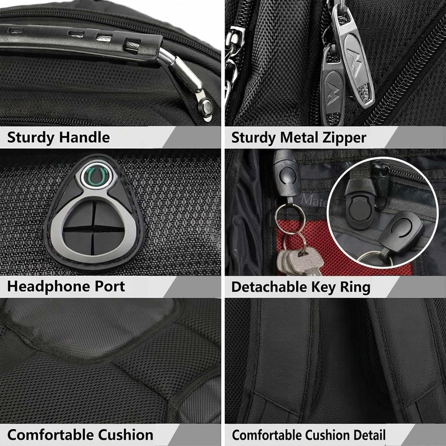 Thumbnail 6 de MATEIN Groß Laptop-Rucksack für Herren bis 17 Zoll (17,3 Zoll), wasserdicht, TSA, Anti-Diebstahl – rot
