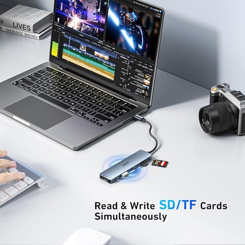 Detalle de BENFEI HUB USB C 7 en 1 con HDMI 4K60Hz, carga 100W y lector SD/TF