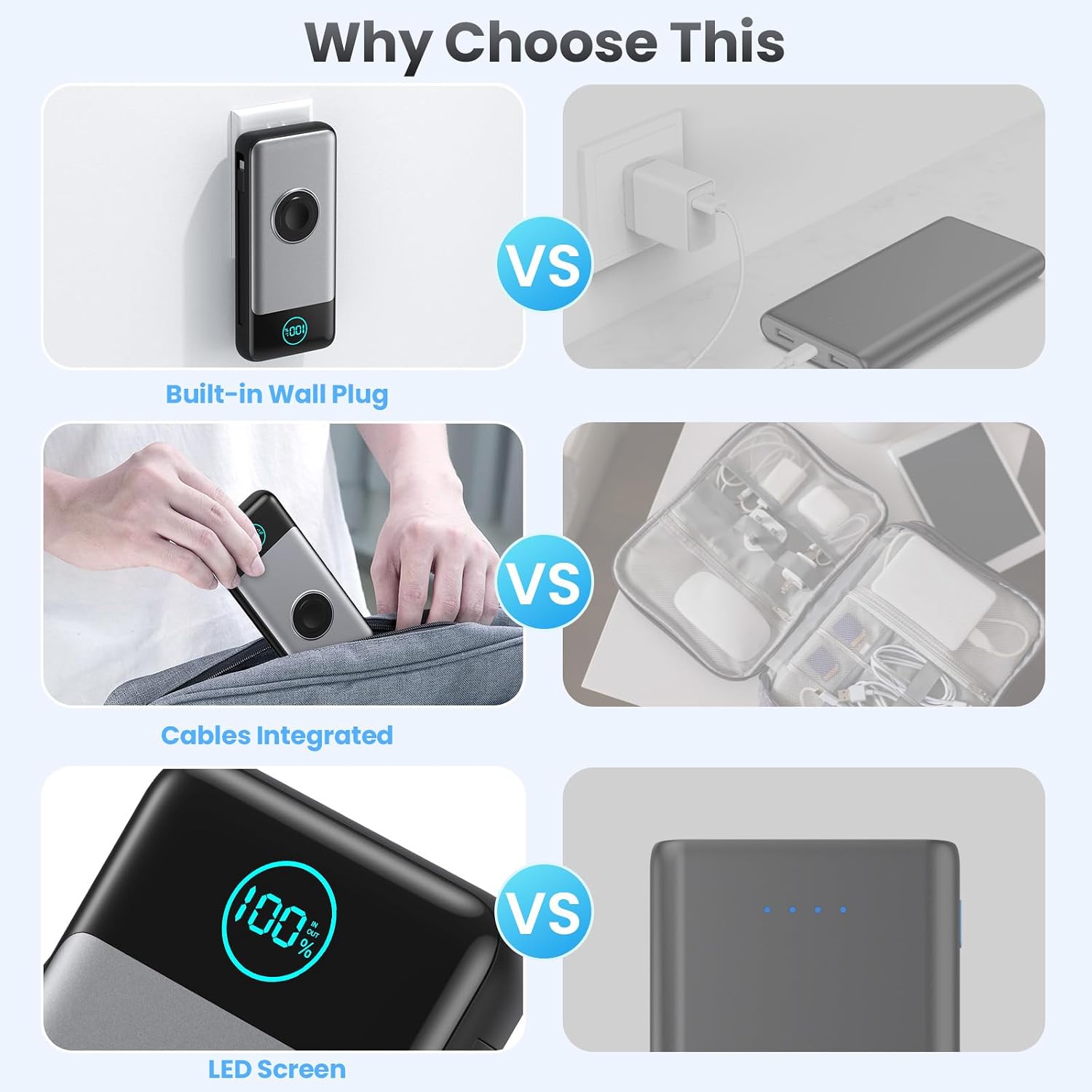 Thumbnail 6 de FOCHEW HX100M9 Power Bank, 26,800mAh, 25W PD, Built-In Cables