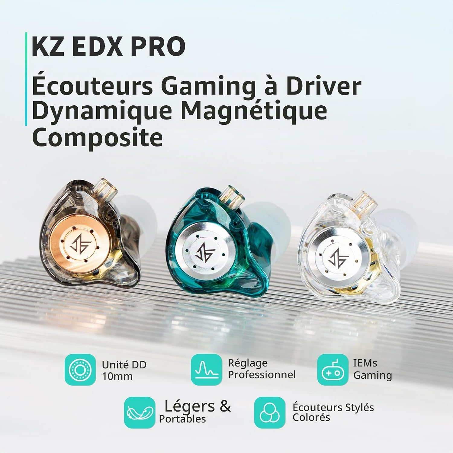 Thumbnail 3 de KZ EDX PRO in-earhoofdtelefoon met 10mm-driver, afneembare kabel en 3,5mm-jack
