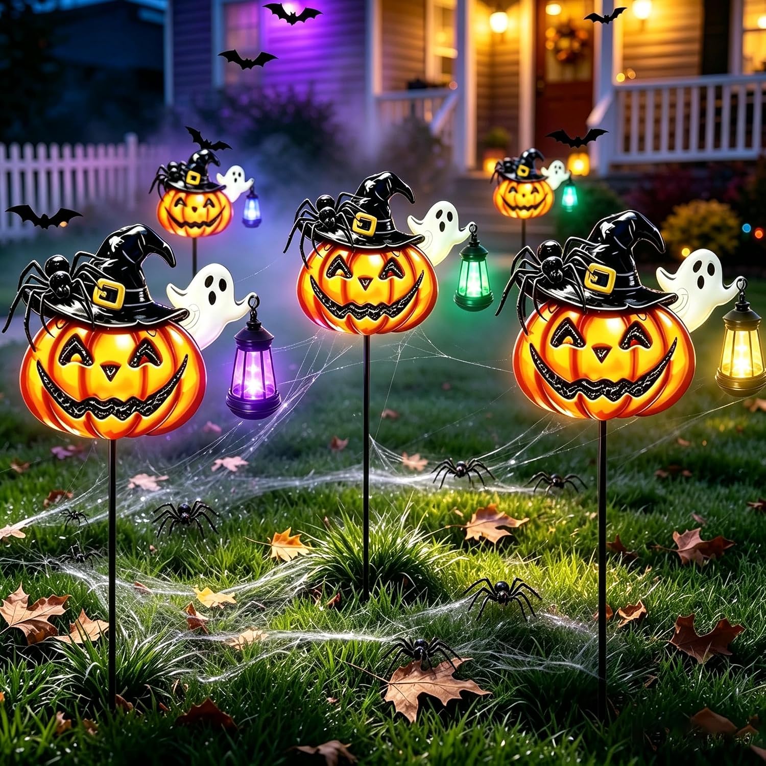 Thumbnail 1 de Solar Halloween Pumpkin Stake Lights, 32.5-inch