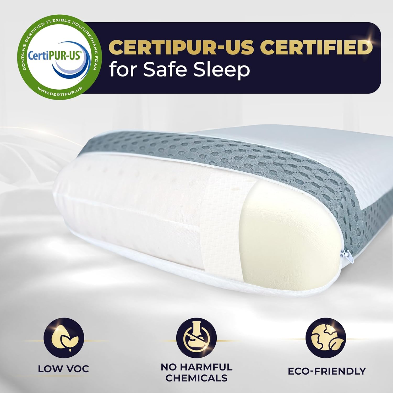 Thumbnail 4 de Royal Therapy Memory Foam Pillow for Neck and Shoulder Pain (King) with CertiPUR-US Certification